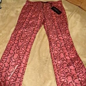 Sale today only Glossy snakeskin print jeans NWT
